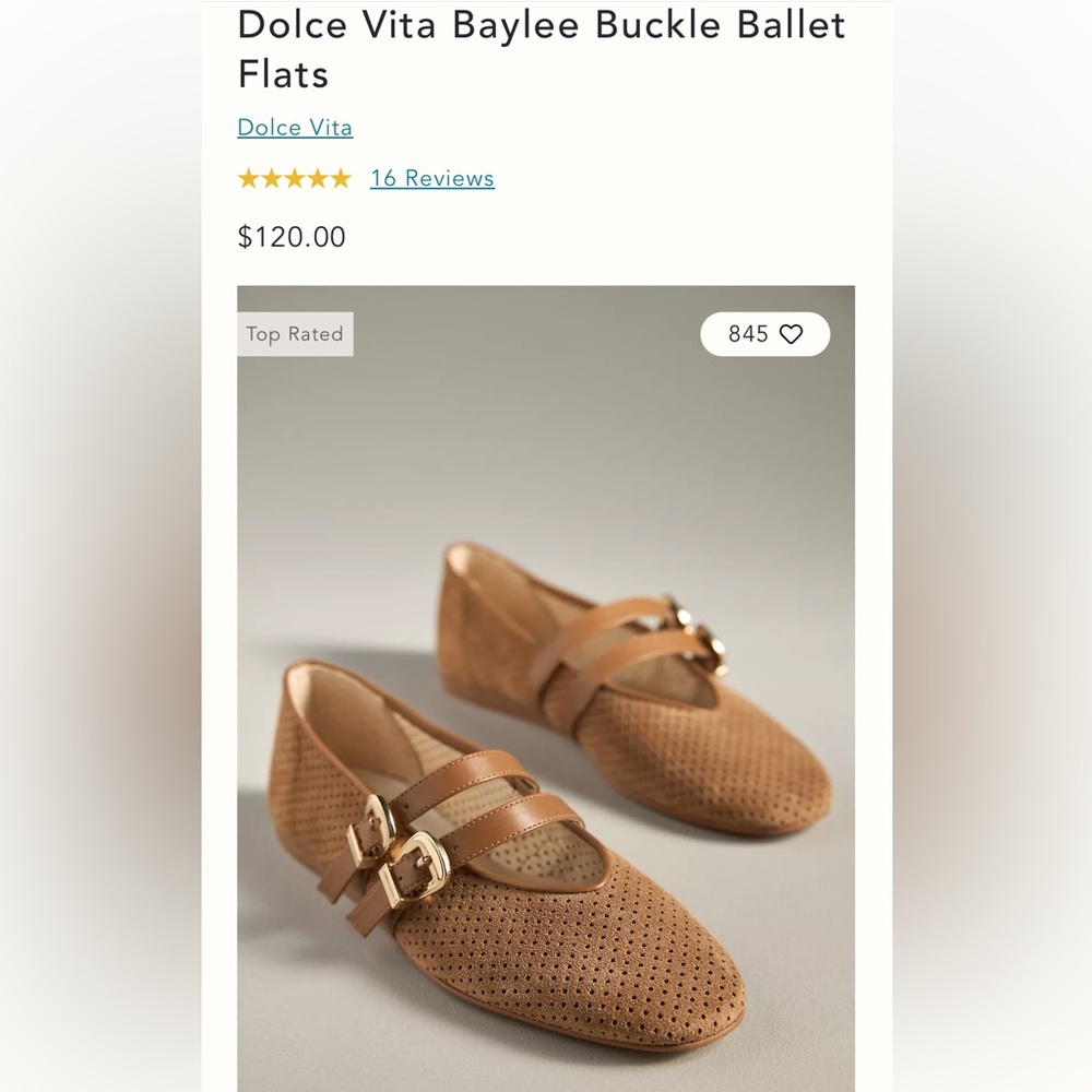 Dolce Vita Perforated Double Strap Mary Jane Ballet Flats